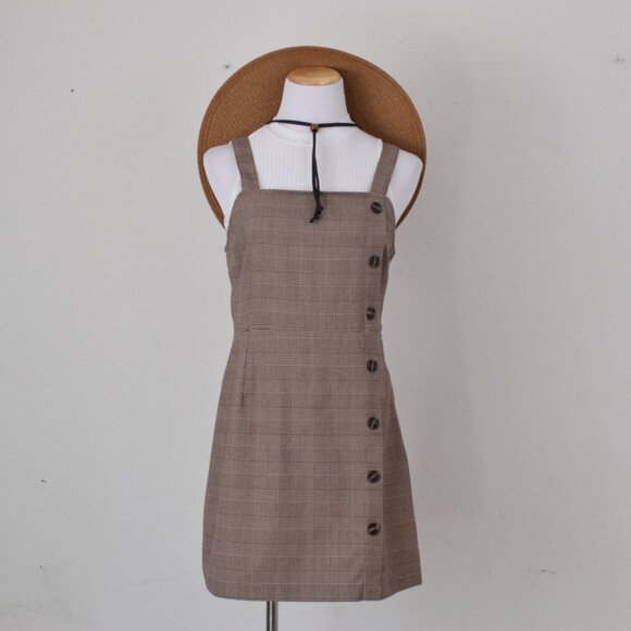 Mixed Threads Brown Plaid Romper Dress Size L - Picture 9 of 12